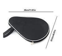 Gonetre Racket Carry Bag Table Tennis Racket Cover Durable Oxford Cloth with Sponge Liner Protection for Pong Players Black Blue 30x20.5cm Single + 3 Balls Storage (Black)