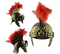 Gonetre Roman Helmet Gladiator Costume Plastic Gold Warrior Fighter Cosplay Accessory for Theme Parties Carnivals Men Women Size 25x19x23cm