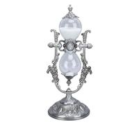 Gonetre Sand Timer with Stand Vintage 15 Minute Engraving Embossed Golden Hourglass Timer for Desk Decor Office Home Zinc Alloy 8.7 x 3.3in (Antique Pewter)