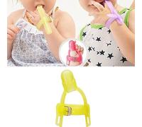 Gonetre Silicone Finger Protector Adjustable Baby Thumb Sucking Teether Infant Finger Cover Safe Non Biting Hand Protector for Babies Toddlers Food Grade Silicone Yellow Transparent (Yellow)