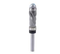 Gonetre Spiral Trim Router Bit Tungsten Carbide Dual Bearing Flush Cut Top and Bottom Precision Woodworking Tool for Professional Carpenters and Large Scale Projects 1/4 Inch Shank