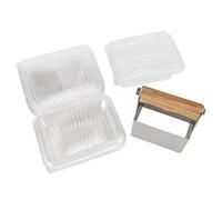 Gonetre Stainless Steel Comb Honey Cutter Scraper High Hardness Durable Beekeeping Tool for Professional Beekeepers with Plastic Box Cutting Accessory