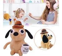Gonetre This is Fine Dog Plush Toy 25CM Soft Stuffed Animal Doll Kawaii Cartoon Coffee Mug Dog Festivals Parties