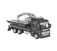 Gonetre Tow Truck Model Metal Alloy Pullback Toy Car Realistic Rescue Vehicle with Moving Trailer Arm for Kids Toddlers 19.9cm Length