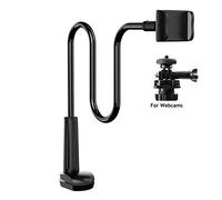 Gonetre Webcam Stand Phone Holder Universal 1/4 Inch Screws Flexible Arm 360 Desk Bed Gooseneck Mount Stand for Cell Phone Camera Compatible for Black (a)