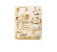 Gonetre Wooden Busy Board for Toddlers, Sensory Activity Board with (Busy