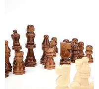 Gonetre Wooden Chess Pieces Set Premium Handcrafted Intellectual Strategy Game for Kids Adults Family Game Night Classic Wooden Chessmen 32 Pieces