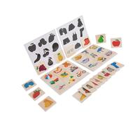 Gonetre Wooden Shadow Matching Game Puzzle Board Interactive Learning Toy for Kids Develop Fine Motor Skills Hand Eye Coordination Cognitive Development Educational Playtime Activity