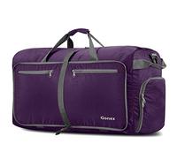 Gonex 100L Large Foldable Travel Duffle Bag with Shoes Compartment, Packable Lightweight Water Repellent Holdall Bag for Camping Gym Weekender Bag Purple