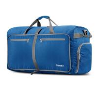 Gonex 100L Large Foldable Travel Duffle Bag with Shoes Compartment, Packable Lightweight Water Repellent Holdall Bag for Camping Gym Weekender Bag Deep Blue