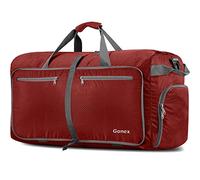 Gonex 150L Large Foldable Travel Duffle Bag with Shoes Compartment, Packable Lightweight Water Repellent Holdall Bag for Camping Gym Weekender Bag Red