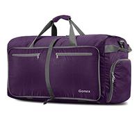 Gonex 150L Large Foldable Travel Duffle Bag with Shoes Compartment, Packable Lightweight Water Repellent Holdall Bag for Camping Gym Weekender Bag Purple