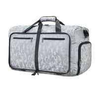 Gonex 40L Packable Travel Duffle Bag for Boarding Airline, Lightweight Foldable Gym Duffle Water Repellent & Tear Resistant Silver
