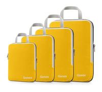 Gonex Compression Packing Cubes Extensible Organizer Bags For Travel Suitcase Organization (4 packs, yellow)