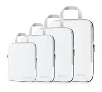 Gonex Compression Packing Cubes Extensible Organizer Bags For Travel Suitcase Organization Set of 4 Bags (White)