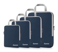 Gonex Compression Packing Cubes Extensible Organizer Bags For Travel Suitcase Organization Set of 4 Bags