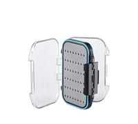 Gonex Fly Boxes for Fly Fishing Two-Sided Waterproof Lightweight Fly Fishing Box Easy Grip Transparent Lid Fly Fishing Lures Box, 10.4x 7.6x 3 cm, Grey