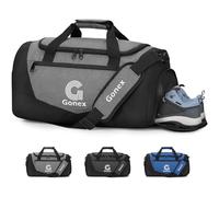 Gonex Gym Duffel Bag 30L with Shoe Compartment Wet Pocket, Large Capacity Sports Duffle Bag for Men Women, Workout & Travel Bag with Multiple Pockets, Black/Gray, Small