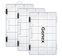 Gonex Lure Tackle Box for Fishing with Adjustable Dividers 3600 Size- 3 PCS