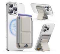 GONEZ for MagSafe Wallet with Stand, Stronger Magnetic Card Wallet Holder for iPhone 16/15/14/13/12 Series, Premium Leather Phone Wallet with RFID Blocking, 1 Slot, Fit 6 Cards, Stone