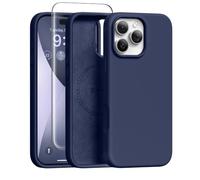 GONEZ Magnetic for iPhone 16 Pro Max Case, Silicone Cover Midnight Blue | Compatible with MagSafe, Camera Button & Screen Protector, Microfiber Lining, 3 Layers Soft Gel Rubber Shockproof Slim 6.9"