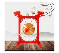 Gong， Chinese Dragon Gong on Pedestal - Gongs to Celebrate Festivals - Wood and Decor(2,25cm)