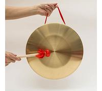gong gong gong 15cm/5.9in Brass Hand Cymbal Portable Gong Brass Instrument with Round Playing Hammer(Color:42cm,Size:)