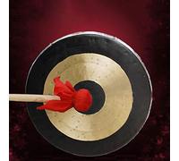 Gong Instrument, Brass Copper Hand Gong, Gong with Drumsticks 30cm Handmade Brass Musical Chinoiserie Percussion Instrument(55cm)