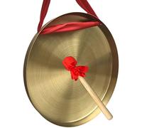 Gong Instrument, Brass Copper Hand Gong, gongs and drums, Chinese Dragon Gong on Pedestal - Gongs to Celebrate Festivals - Wood and Decor(1,30cm)