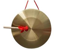 Gong Instrument, Gong Instrument, 12.6 Inch Chinese with Beater and Red Hanging Ribbon Traditional Percussion Copper Gongs for Celebration, Party, Festivals, Musical Instruments for Daily Use
