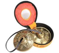 Gong, Mantra Tibetan Bells with Case Tingsha Cymbals Meditation Chime Bells 2.5" Gong Instrument for Mindfulness, Yoga, and Sound Healing, Meditation Bell