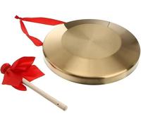 Gong with Mallet Brass Copper Hand Gong Cymbals Portable Brass Tam Tam Gong Brass Traditional Chinese Percussion Instruments with Round Playing Hammer Orchestra Church Opera
