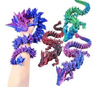 Gonggi 3Pack Large 3D Printed Dragon, 24in Long Animals Fidget Toys - Bendable and Flexible Big Dazzling Gradient Crystal Dragon - Articulated Mobility Decor for Home Office & Surprise Gifts (60cm*3)