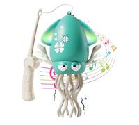 Gonggi Dancing Octopus Toy, Electric Dance Squid Toys, Funny Crawling Magic Squids for Friend Festival Birthday Gifts with LED Light Music (with Fishing Rod)