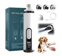 Gonggi Dog Nail Grinders, Silent Groom Pro Nail Grinder with LED Lights, Professional 3-Speed Quiet & Low Vibration Electric Pet Nail Grinder for Safe Trimming of Cats and Small to Large Dogs