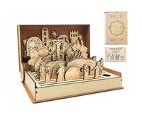 Gonggi Easter Holy Week Book, Wooden Easters Resurrection Scene Set, DIY Teaching Aid Christ Centered Keepsake Gift Handmade Family Home Decoration for Week Desktop Ornament