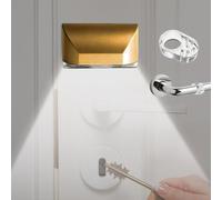 Gonggi Front Door Keyhole Key Light, Motion Sensor Night Light Battery Operated, Wireless Stick on Lights for Indoors Outside Bathroom Home Wall (Glod)