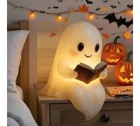Gonggi Ghost Reading Book Lamp, Cute Smiling Night Light for Book Lovers, Mood Light for Bedroom, Study & Bathroom, Halloween & Valentine’s Decor with Energy-Saving LED