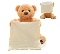 Gonggi Interactive Talking Teddy, P oo Teddy Bear Toy with A Comforter, Electric Animated Toy Speaking Plush Buddy Gift, Cute Soft Gift Stuffed Doll Huggable Toys