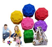 Gonggi Playset Traditional Korean Game - Traditional Stone Jack Set | Hand Coordination Training Toy with Vivid Color for Family Adults Party