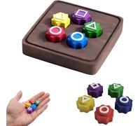 Gonggi Traditional Korean Tossing Game 2025 New Korean Gonggi Squid Tossing Gonggi Jack Stone Pebbles Set Hand Eye Coordination Training Toy for All Ages (5dice+base)