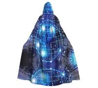 Gongjuy Artificial Intelligence Brain Adult Party Cloak Clothing Accessories, Adult Halloween Wizard Plus Size Hooded Horror Cloak