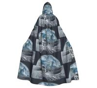 Gongjuy Astronaut Adult Party Cloak Clothing Accessories, Adult Halloween Wizard Plus Size Hooded Horror Cloak