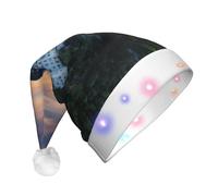 Gongjuy Beautiful Dusk Christmas Party Supplies Adult Plush Luminous Christmas Hatï¼ŒLed Christmas Hats With Lights