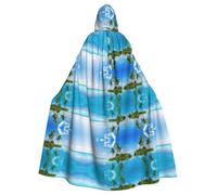 Gongjuy Beautiful Island In The Sea Adult Party Cloak Clothing Accessories, Adult Halloween Wizard Plus Size Hooded Horror Cloak