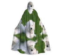 Gongjuy Bichon On The Grass Adult Party Cloak Clothing Accessories, Adult Halloween Wizard Plus Size Hooded Horror Cloak