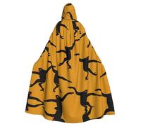 Gongjuy Black Gibbon Monkey Adult Party Cloak Clothing Accessories, Adult Halloween Wizard Plus Size Hooded Horror Cloak