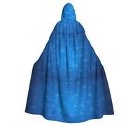 Gongjuy Blue Beautful Butterfly Adult Party Cloak Clothing Accessories, Adult Halloween Wizard Plus Size Hooded Horror Cloak