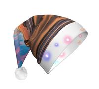 Gongjuy Blue Dusk Gold Sunset Christmas Party Supplies Adult Plush Luminous Christmas Hatï¼ŒLed Christmas Hats With Lights