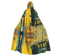 Gongjuy Cafe Terrace At Night Adult Party Cloak Clothing Accessories, Adult Halloween Wizard Plus Size Hooded Horror Cloak